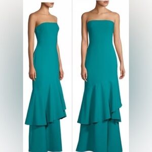Likely Davey Strapless Gown with subtly ruffled hem